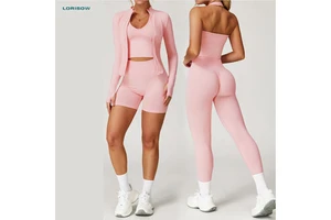 Seamless Fitness Wear Training Quick-drying Long Sleeve Yoga Sport Gym Top Women Jacket Gym Fitness Sets For Woman Athletics