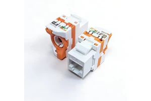 High-Speed Cat6a UTP RJ45 Keystone Jack - Tool-Free Rotary Connector for Network Cabling Installations