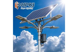 Hepu IP65 Split Solar Street Light, Lampadaire Solaire, Customizable Arm Designs.