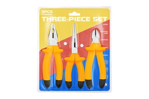 Yuenv 8-inch 3-piece Pliers Set Pearl Nickel Plated CRV High-voltage Resistant Insulated Combination Pliers Electrician Repair