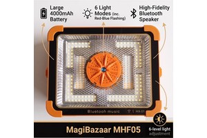 Portable 2-in-1 Solar Speaker LED Floodlight MHF05 IP66 High Brightness Rechargeable 4000mAh Battery 6-8h Runtime RGB Work Light