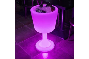 Pub Barrel Decorative Rechargeable Night Lamp RBG Whisky Bucket Cooler Ice Bucket Goblet Motif Drinking Cup