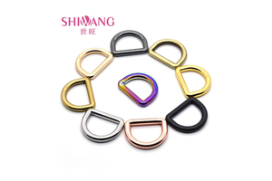 Shiwang Hardware Factor Custom Sizes Printing Flat Black D Ring Buckle for Bag Accessories