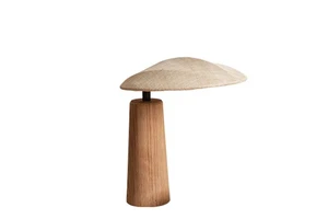 Luxury Hotel Decoration Creative Wood Table Lamp with Fabric Lampshade Modern Art Bedside Lighting Desk Lamp