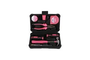 A Complete Set of Small Multi-functional pink Thickened Hardware Tool Boxes for Home Maintenance
