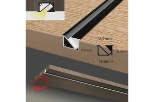 LED Aluminum Profile Embedded 45-degree Oblique Angle Luminous Cabinet Lamp Linear Lamp