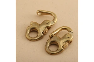 MEETEE XB002 12mm Brass Shackle Key Hook Pure Copper Quick-Release Buckle For Bag Shoulder Strap Fixing