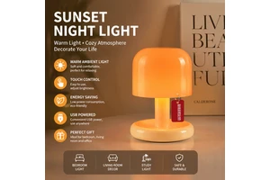 Sunset Mini Niglt Light Rechargeable Flexible LED Mushroom Table Lamp Tap-Activated Sensor Light Bedroom Bedside Living Room