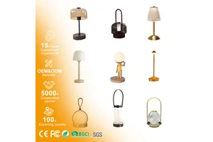 Hot Sale Dining Touch Luminous Hotel Bar Coffee Desk Lamp Rechargeable Plating Decorative LED Table Lamp