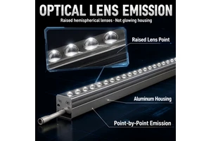 DMX512 RGBW LED Linear Bar Movable Wire Track 1M 14W IP65 Building Contour Light for Office Tower Resort and Commercial Street