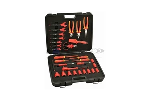 TAIWAN CALIBRE 30pc VDE GS Certified Insulated Chromium Plated DIY Electrician Tool Set with OEM Safety Case 6 Month Warranty