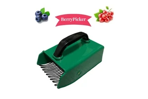 Green Berry Pickers With Metallic Comb Reinforced Coated Teeth and Ergonomic Handle for Easier Berry Picking