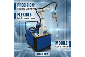 Industrial MIG Welding Robot Arm 6 Axis Collaborative Motor Electromechanical Drive 3-5x Higher Capacity Welding Loading
