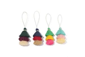 New Three Layer Cotton Thread Keychain Tassel Mix Color Fringes For Hanging Bag