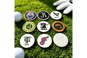 Titanium Leather Custom Metal Blank Golf Ball Marker Hat Clip Metal And Divot Tool Magnetic Gift Set Blank Coin Poker Chip Funny