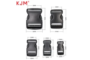 GRS Certification Bag Accessories Dual Adjustable Recycled Plastic Buckle Black Pom Side Release Buckle For Bag Belt Straps