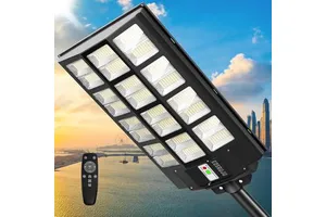 Solar Street Lights Outdoor 192 LED 80 W Solar Flood Light Solar Powered Security Exterior Wall Mount Lamp Motion Sensor