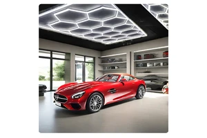 Factory Hot Sell Led Hexagon Wall Lights Hex Lights for Garage Ceiling Hexagon Led Lighting for Decorative Garage Barber Shop