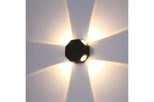 BEWELL Outdoor Garden Lamp Wall Mounted up and Down Solar Wall Light