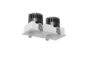 Efficient 24W Dual Head COB Spotlight Aviation Aluminum Reflector Cup Adjustable Indoor Hotel Warm White Anti Glare