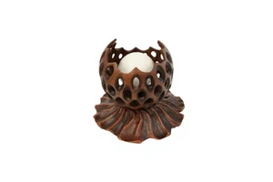 Decorative Eco-Friendly Custom Electric Teak Wood Table Lamp Touch Control Flower Shade for Modern Home Hotel Interior Lighting