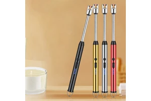 New Windproof 360 Degree Free Rotation BBQ Lighter Wholesale USB Rechargeable Electric Arc Lighter For Candle Kitchen