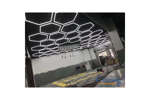 High Quality 100-240V Hexagon Led Detailing Light Hexagon Garage Lighting Long Lifespan Car Workshop Light for Garage Lamp