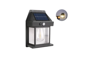 Outdoor Solar Patio Wall Light Motion Sensor IP65 LED Lamp Water-Resistant for Gardens Yards Barns Garages