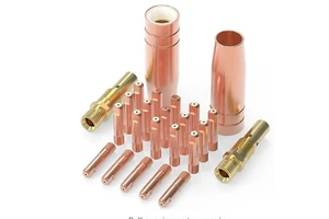 Leader Customizable MIG Welding Gun Kit .030'' Copper Tip-Nozzle-Diffuser Compatible 100L Tweco Mini/#1 1-Year Warranty OEM