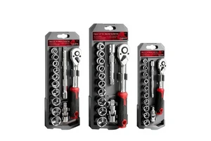 OEM 13pcs Ratchet Socket Set Bits Mirror Polished Chrome Vanadium Steel Metric Professional Mechanic Auto Repair Workshop Hand