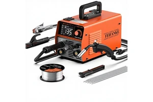 135A Flux Core MIG Welder,110V Gasless Flux Core/Lift TIG/Stick 3 in 1 Portable Welding Machine,IGBT Inverter Welding Machine
