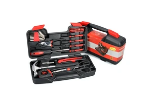 39pcs Carbon Steel Hardware Tool Kit with Plastic Box,home Using 31x18x8cm