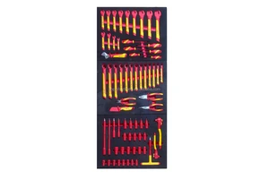 68pcs Hardware Tools VDE Insulated Socket Wrench 1000V Ratchet Wrench Combination Pliers Set