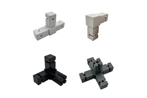 Manufacturer Providing Durable ABS Solid Connectors for Square Metal Tubes and Aluminum Pipes 20mm 25mm 30mm Pipe Fittings