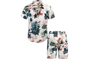 Men Summer Knitted Embroidered 100% Cotton Quick Dry Short Sleeve Custom Logo Joggers Suits Set Shirt and Short Set