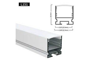 22.5*25MM LED Strip Light Square Aluminium Profil Channel With PC Diffuser Cover Heat Sink Black Extrusion Led Aluminum Profile