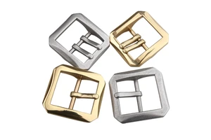 Men's Heavyweight Octagonal Belt Buckle Single/Double Prong Brass & Stainless Steel Design 4.0mm Inner Diameter