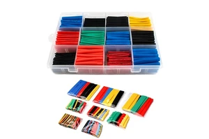 HUSA 164pcs Ratio Heat Shrink Tubing Thermoresistant Tube Heat Shrink Wrapping Kit Versatile 2:1 Heat Shrink Cable Sleeves