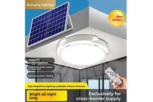 Energy-Saving Solar Ceiling Lamp Balcony Indoor Lighting IP65 LED Remote Control Three-Color Options 50000 Hours Lifespan
