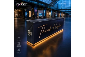 Portable Backlit LED Trade Show Counter Aluminum Frame Foldable Reception Desk Modular Retail Exhibition Display Stand