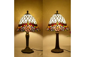 Tiffany's New Desk Lamp Rose Flower Bedroom Bedside Table Ambient Light Living Room Study Decorative Desk Lamp