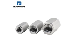 High Pressure Stainless Steel 1/4 In Female NPT Hexagon Coupling Pipe Fitting CNC Machined Class BA For Plumbing & Water Supply