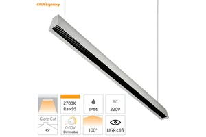 Modern Linkable LED Hanging Linear Pendant Light Aluminum for Residential Use 5-Year Warranty High CRI 90 Dimmable