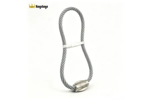 Stainless Steel 304 Galvanized Single Leg Pressed Wire Rope Assembly with Thimble and Hook CE Certified for Towing