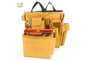 Multifunction Storage Pouch Electrician Tool Belts Heavy Duty Cow Hide Casual Accessories Alloy Automatic Buckle