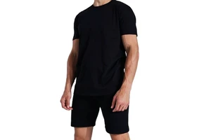 Boy's Summer Short Sleeve Clothing Set 2 Piece T-Shirt & Shorts with Solid Design Casual Outfit