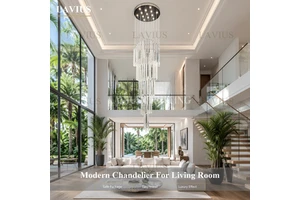 Custom K9 Crystal Triangle Rod Stairs Chandelier Stainless Steel Base High Ceiling Pendant Light For Villa Stairwell Majlis
