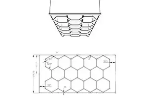 PC Type Garage Light Hexagon Panel Hex Led Light 48W 90 CRI 180 Beam Cold White AC IP54