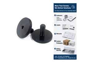 Black Knurled Thumb Screw Kit With Hex Socket - Hand-Tighten Adjustable Knob Bolt With Custom Kitting Service