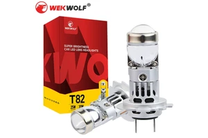 Manufacturer 6000K Cool White H7 Led Projector Headlight Bulb Wireless Plug and Play 24W 3000LM Lens H7 Auto Led Headlamp Bulbs